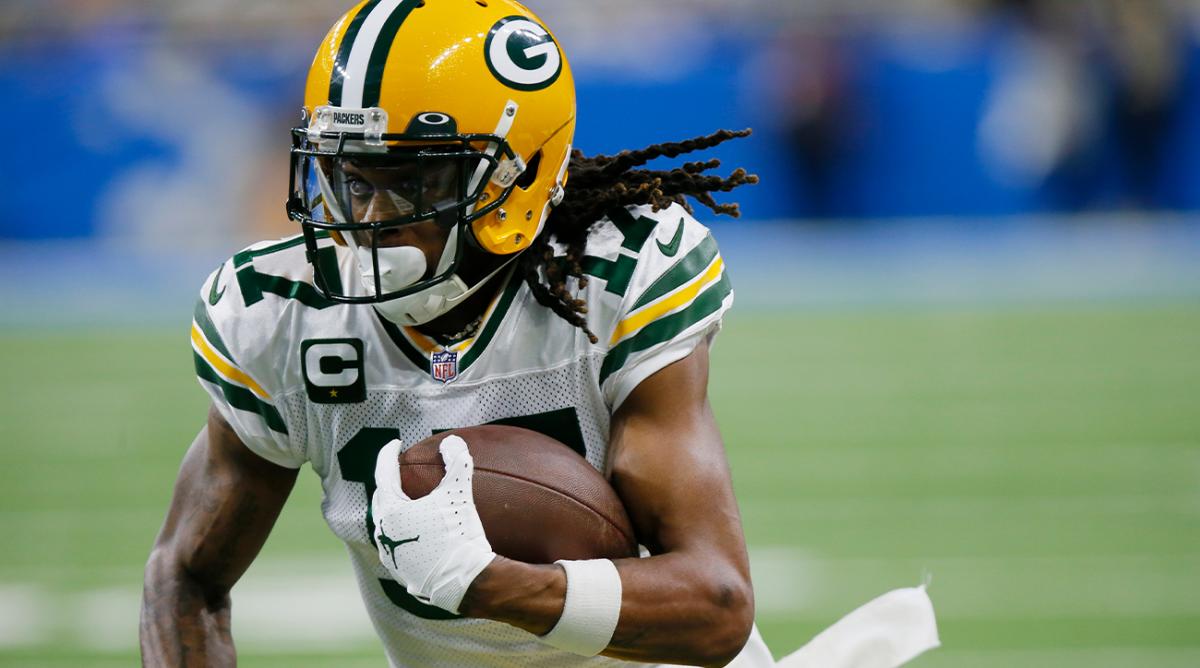 FILE - Green Bay Packers wide receiver Davante Adams runs during the first half of the team’s NFL football game against the Detroit Lions on Jan. 9, 2022, in Detroit. The Las Vegas Raiders have traded two draft picks to Green Bay for All-Pro receiver Adams. A person familiar with the move said Thursday, March 17, the Raiders are sending the No. 22 overall pick in April’s draft and another draft pick to the Packers to reunited Adams with his college quarterback Derek Carr. The person spoke on condition of anonymity because the deal hadn’t been announced.